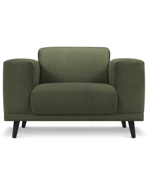 Fauteuil Velours Côtelé Giorgio vert - 113x92x74 cm