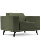 Fauteuil Velours Côtelé Giorgio vert - 113x92x74 cm