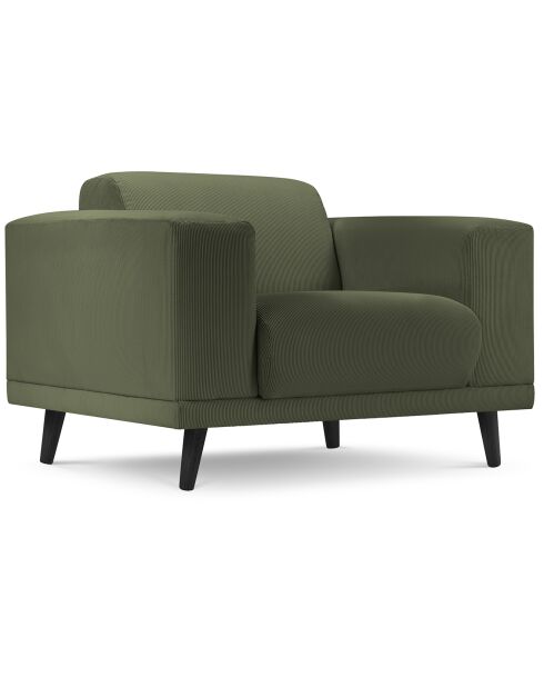 Fauteuil Velours Côtelé Giorgio vert - 113x92x74 cm