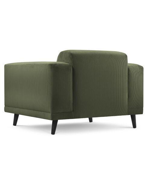Fauteuil Velours Côtelé Giorgio vert - 113x92x74 cm