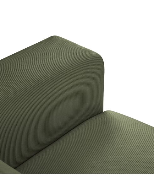 Fauteuil Velours Côtelé Giorgio vert - 113x92x74 cm