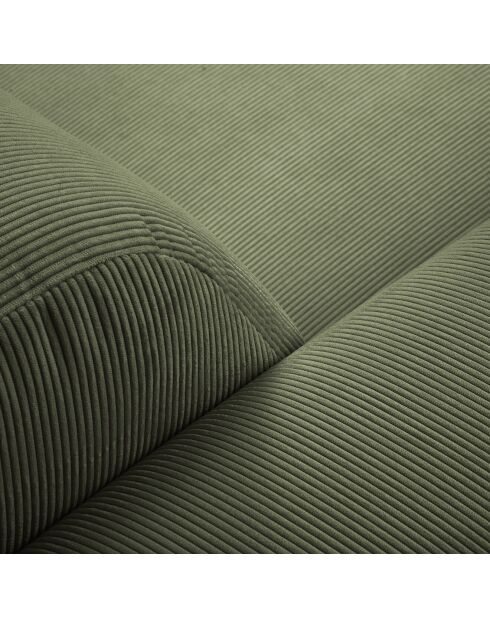 Fauteuil Velours Côtelé Giorgio vert - 113x92x74 cm