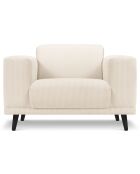 Fauteuil Velours Côtelé Giorgio beige clair - 113x92x74 cm