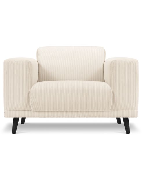 Fauteuil Velours Côtelé Giorgio beige clair - 113x92x74 cm
