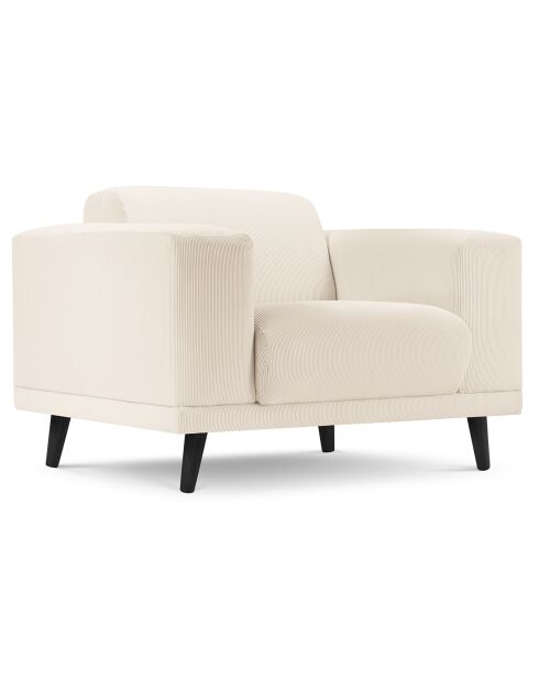 Fauteuil Velours Côtelé Giorgio beige clair - 113x92x74 cm