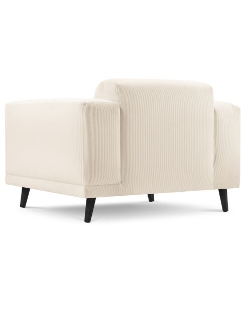 Fauteuil Velours Côtelé Giorgio beige clair - 113x92x74 cm