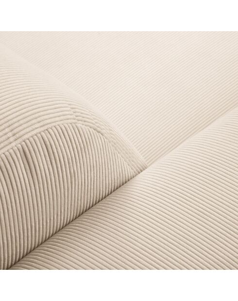 Fauteuil Velours Côtelé Giorgio beige clair - 113x92x74 cm