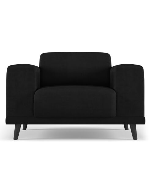 Fauteuil Velours Giorgio noir - 113x92x74 cm