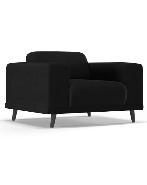 Fauteuil Velours Giorgio noir - 113x92x74 cm
