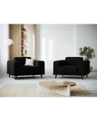Fauteuil Velours Giorgio noir - 113x92x74 cm