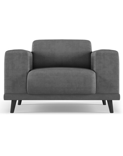 Fauteuil Velours Giorgio gris - 113x92x74 cm
