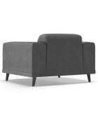 Fauteuil Velours Giorgio gris - 113x92x74 cm