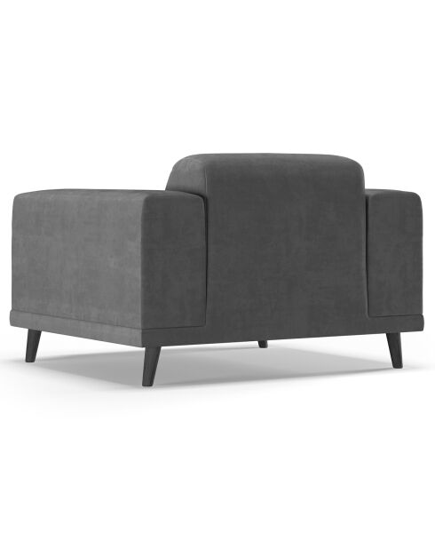 Fauteuil Velours Giorgio gris - 113x92x74 cm