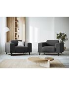 Fauteuil Velours Giorgio gris - 113x92x74 cm
