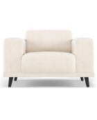 Fauteuil Velours Giorgio beige clair - 113x92x74 cm