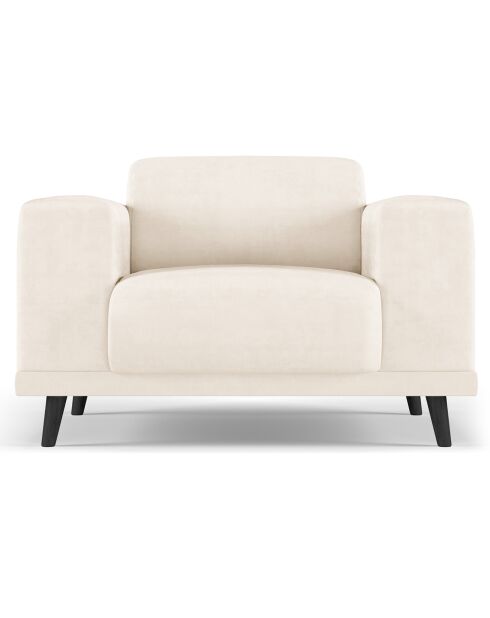 Fauteuil Velours Giorgio beige clair - 113x92x74 cm