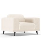 Fauteuil Velours Giorgio beige clair - 113x92x74 cm