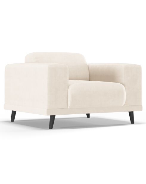 Fauteuil Velours Giorgio beige clair - 113x92x74 cm