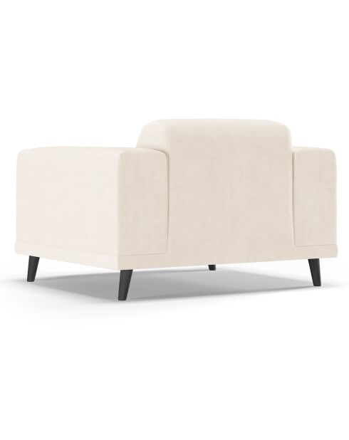 Fauteuil Velours Giorgio beige clair - 113x92x74 cm