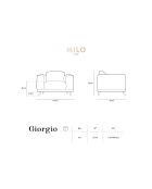 Fauteuil Velours Giorgio beige clair - 113x92x74 cm