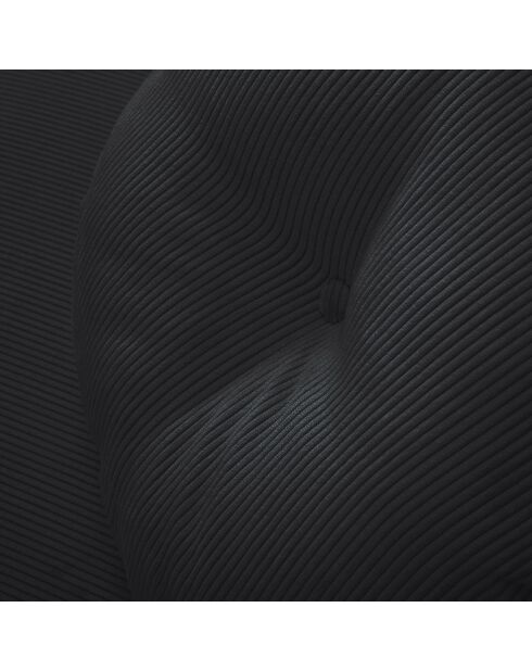 Canapé d'angle Droit Giorgio Velours Côtelé 5 Places noir - 262x185x74 cm