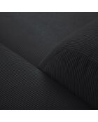 Canapé d'angle Droit Giorgio Velours Côtelé 5 Places noir - 262x185x74 cm