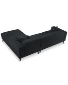 Canapé d'angle Droit Giorgio Velours Côtelé 5 Places noir - 262x185x74 cm