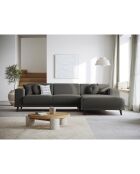 Canapé d'angle Droit Giorgio Velours Côtelé 5 Places gris foncé - 262x185x74 cm