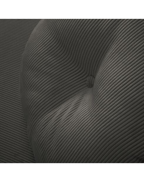 Canapé d'angle Droit Giorgio Velours Côtelé 5 Places gris foncé - 262x185x74 cm