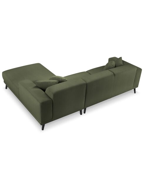 Canapé d'angle Droit Giorgio Velours Côtelé 5 Places vert - 262x185x74 cm