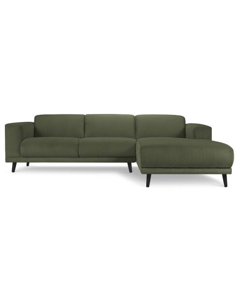 Canapé d'angle Droit Giorgio Velours Côtelé 5 Places vert - 262x185x74 cm