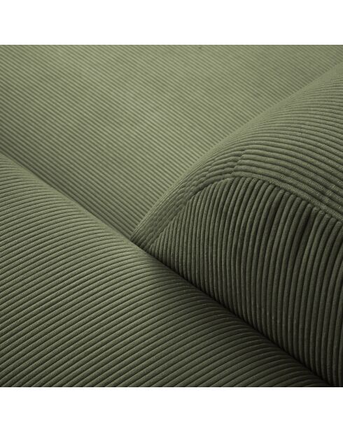 Canapé d'angle Droit Giorgio Velours Côtelé 5 Places vert - 262x185x74 cm
