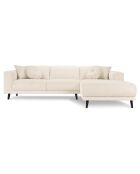 Canapé d'angle Droit Giorgio Velours Côtelé 5 Places beige clair - 262x185x74 cm