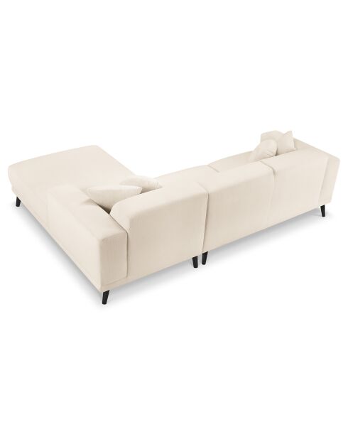 Canapé d'angle Droit Giorgio Velours Côtelé 5 Places beige clair - 262x185x74 cm