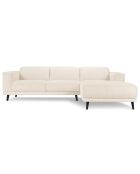 Canapé d'angle Droit Giorgio Velours Côtelé 5 Places beige clair - 262x185x74 cm