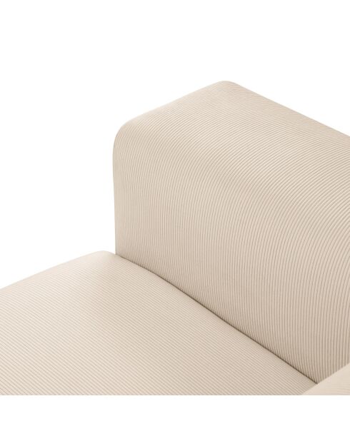 Canapé d'angle Droit Giorgio Velours Côtelé 5 Places beige clair - 262x185x74 cm