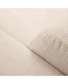 Canapé d'angle Droit Giorgio Velours Côtelé 5 Places beige clair - 262x185x74 cm