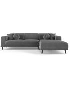 Canapé d'angle Droit Velours Giorgio 5 Places gris - 262x185x74 cm