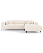 Canapé d'angle Droit Velours Giorgio 5 Places beige clair - 262x185x74 cm