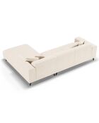 Canapé d'angle Droit Velours Giorgio 5 Places beige clair - 262x185x74 cm