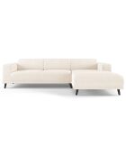 Canapé d'angle Droit Velours Giorgio 5 Places beige clair - 262x185x74 cm
