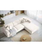 Canapé d'angle Droit Velours Giorgio 5 Places beige clair - 262x185x74 cm