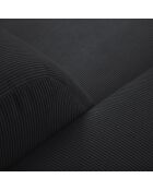 Canapé d'angle Gauche Giorgio Velours Côtelé 5 Places noir - 262x185x74 cm