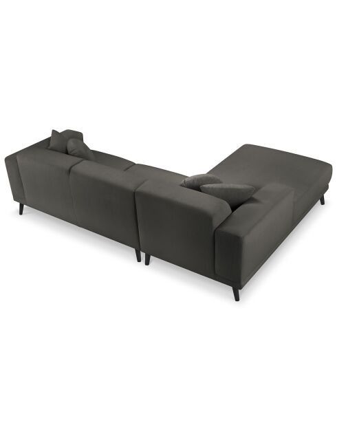 Canapé d'angle Gauche Giorgio Velours Côtelé 5 Places gris foncé - 262x185x74 cm