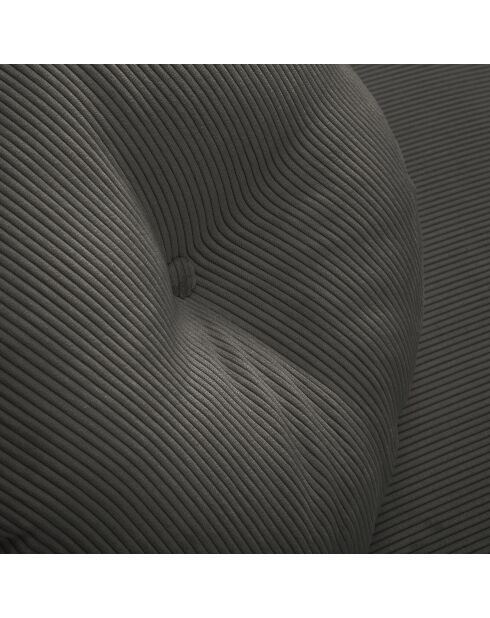 Canapé d'angle Gauche Giorgio Velours Côtelé 5 Places gris foncé - 262x185x74 cm