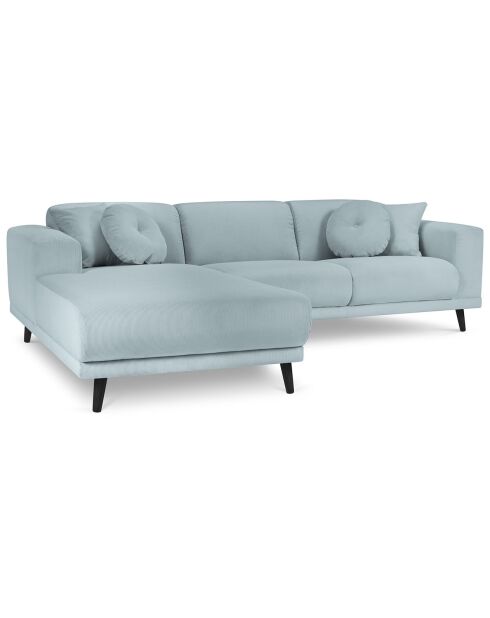 Canapé d'angle Gauche Giorgio Velours Côtelé 5 Places bleu clair - 262x185x74 cm