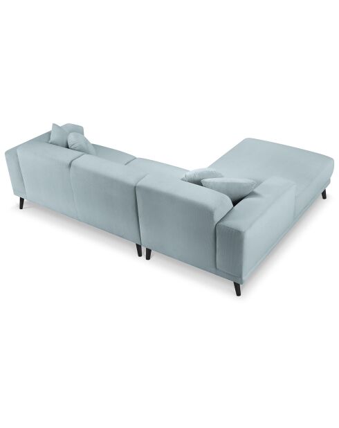 Canapé d'angle Gauche Giorgio Velours Côtelé 5 Places bleu clair - 262x185x74 cm