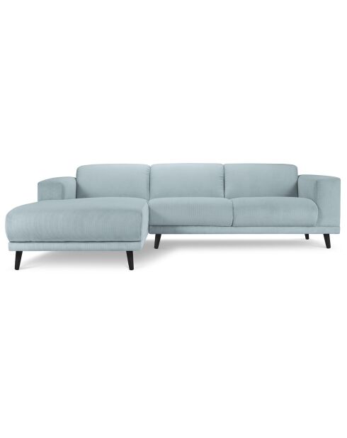 Canapé d'angle Gauche Giorgio Velours Côtelé 5 Places bleu clair - 262x185x74 cm