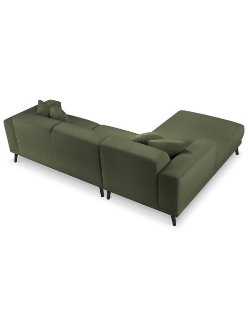 Canapé d'angle Gauche Giorgio Velours Côtelé 5 Places vert - 262x185x74 cm