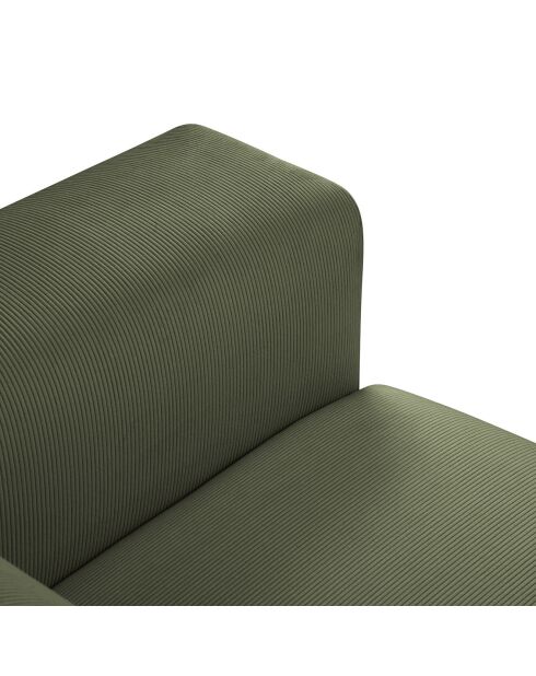 Canapé d'angle Gauche Giorgio Velours Côtelé 5 Places vert - 262x185x74 cm
